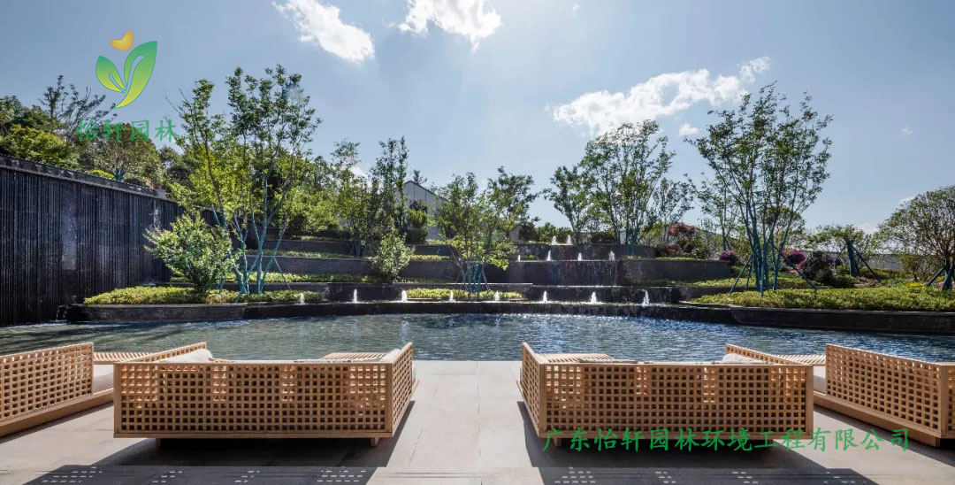 汉华天马山温泉度假区酒店绿化工程实景图