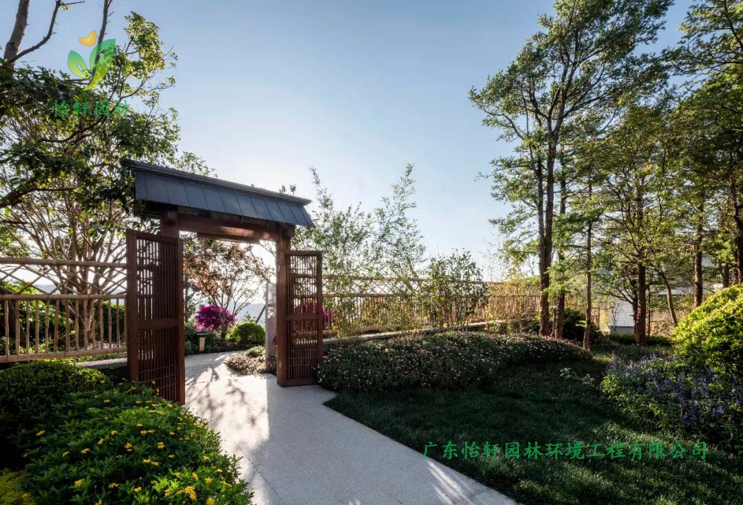 汉华天马山温泉度假区酒店绿化工程实景图