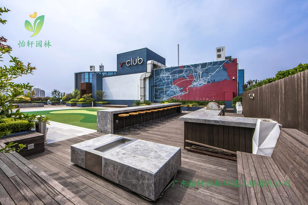 万科地产深圳总部屋顶花园绿化工程设计改造实景图